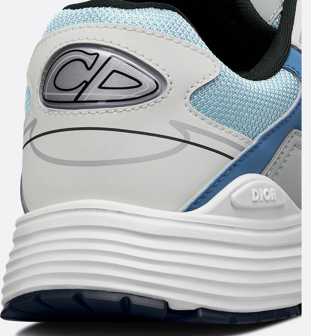Dior Sneaker B30 Countdown Light blue mesh and blue, grey, and white technical fabric