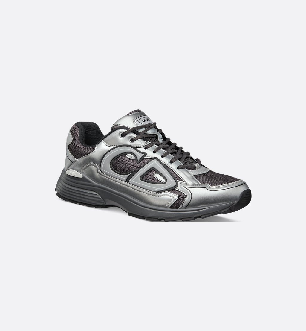 Dior Sneaker B30 Countdown Dark grey mesh and metallic silver technical fabric