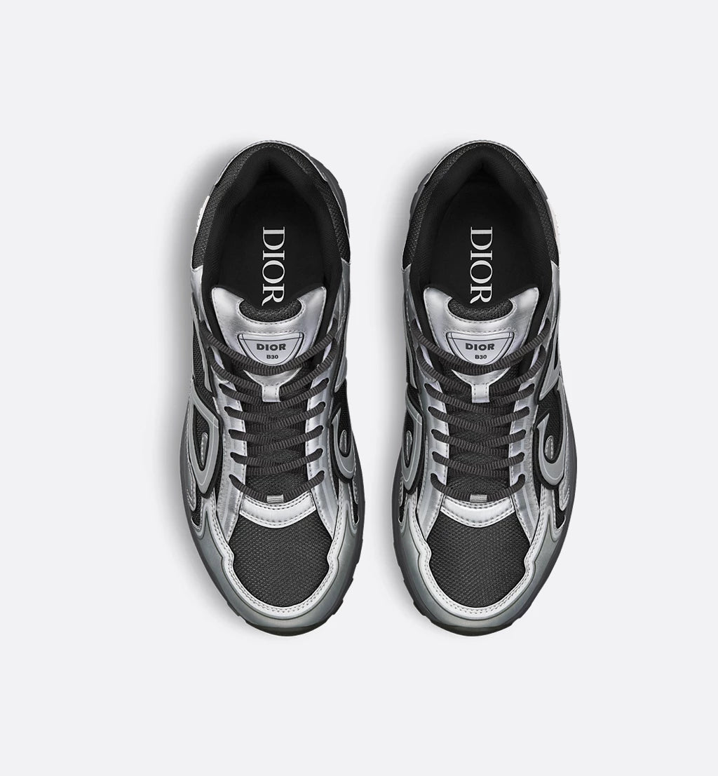 Dior Sneaker B30 Countdown Dark grey mesh and metallic silver technical fabric