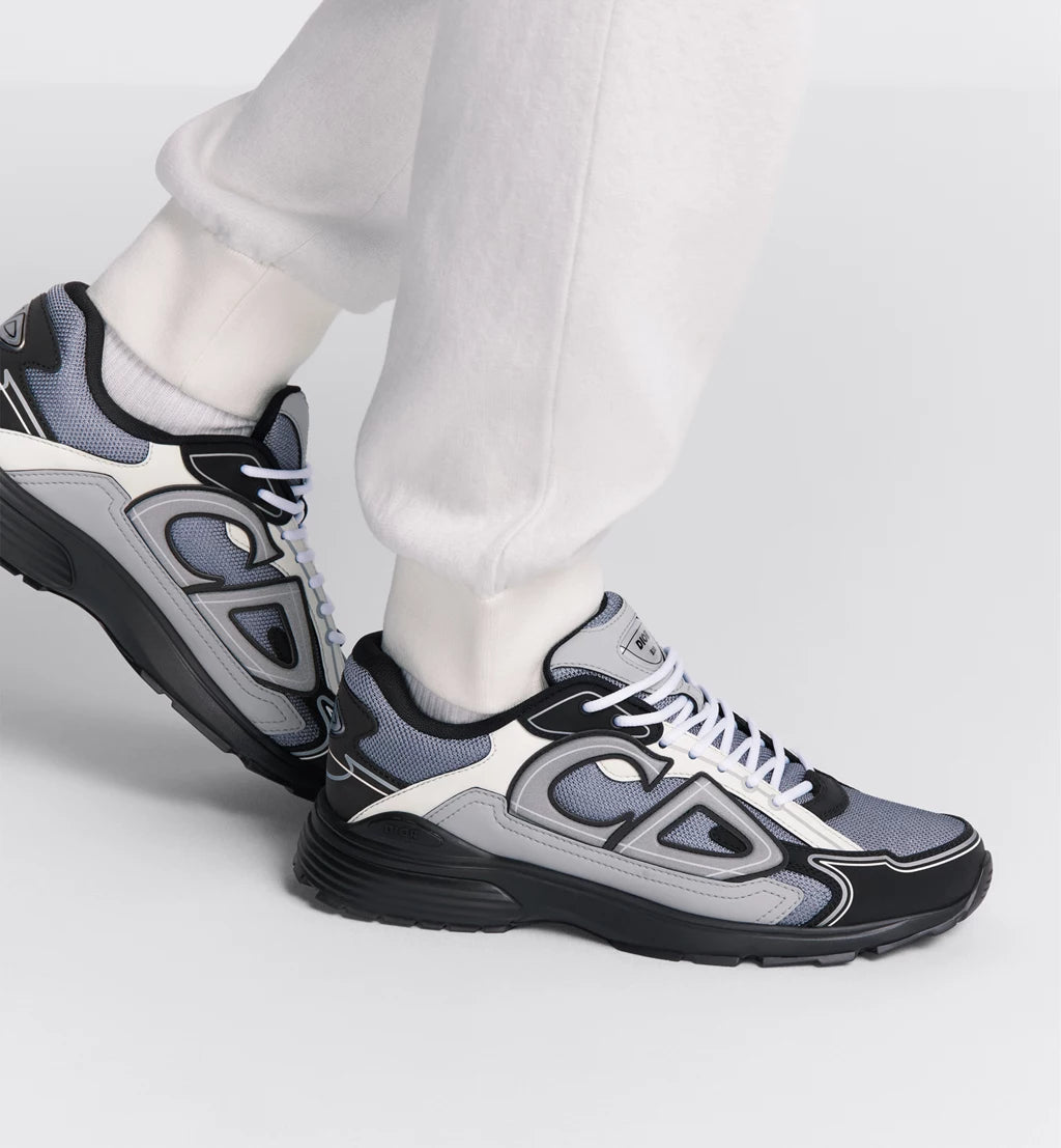 Dior Sneaker B30 Countdown Blue mesh with grey, white, and black technical fabric