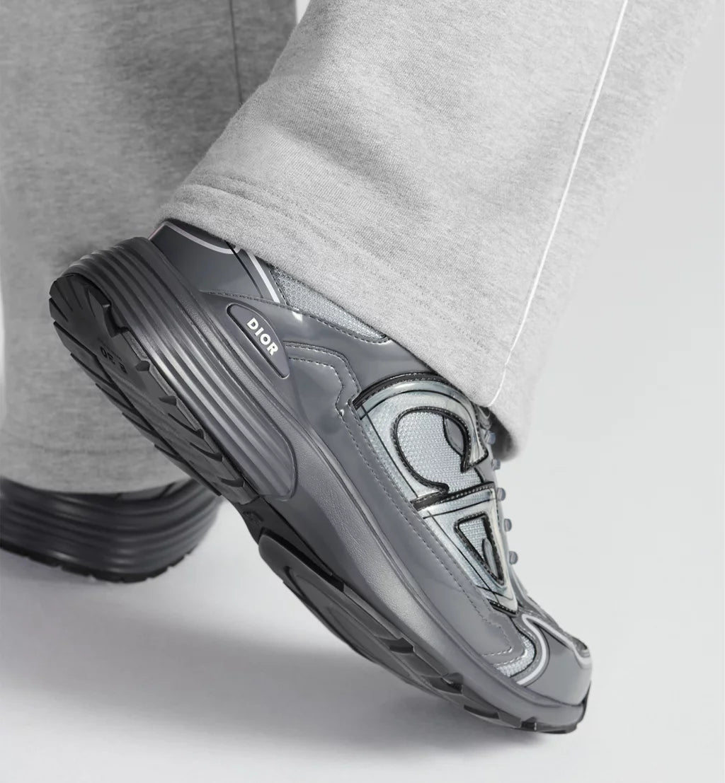 Dior Sneaker B30 Countdown Light grey mesh technical fabric and grey technical fabric with a shiny finish