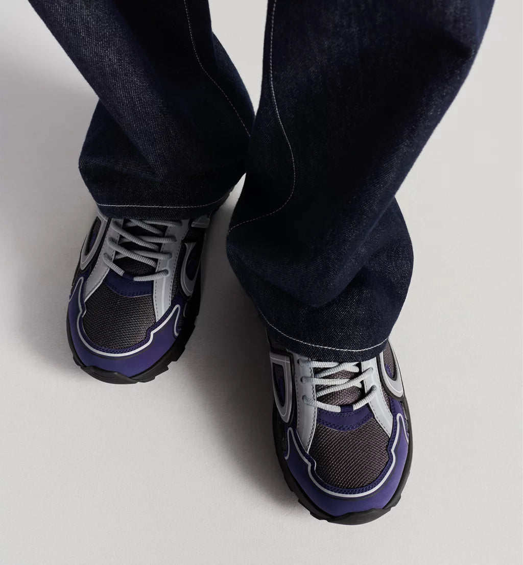 Dior Sneaker B30 Countdown Anthracite grey mesh with black, blue, and Dior grey technical fabric