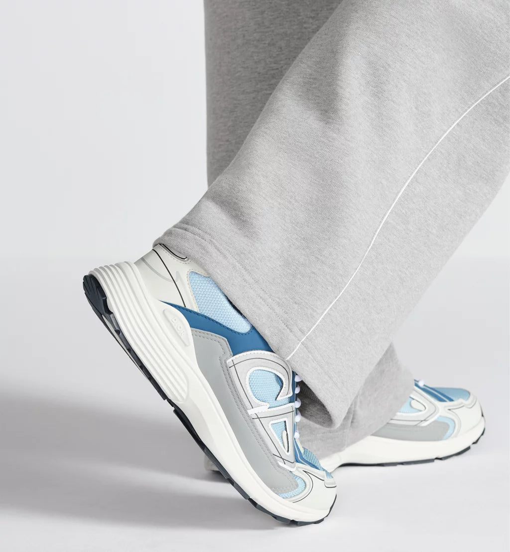 Dior Sneaker B30 Countdown Light blue mesh and blue, grey, and white technical fabric