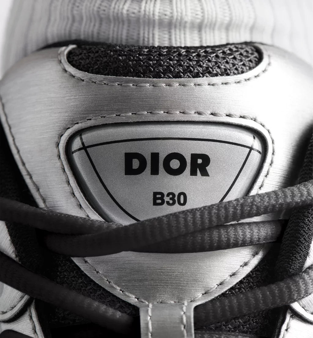 Dior Sneaker B30 Countdown Dark grey mesh and metallic silver technical fabric