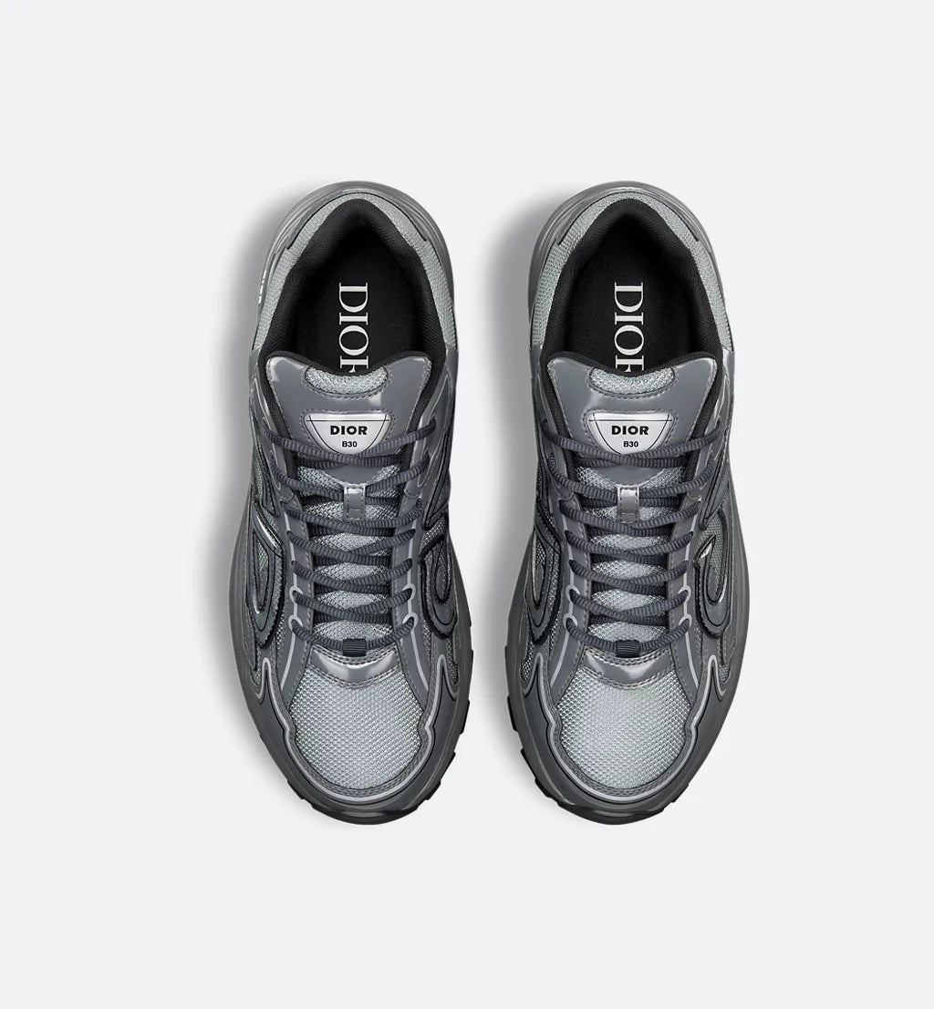 Dior Sneaker B30 Countdown Light grey mesh technical fabric and grey technical fabric with a shiny finish