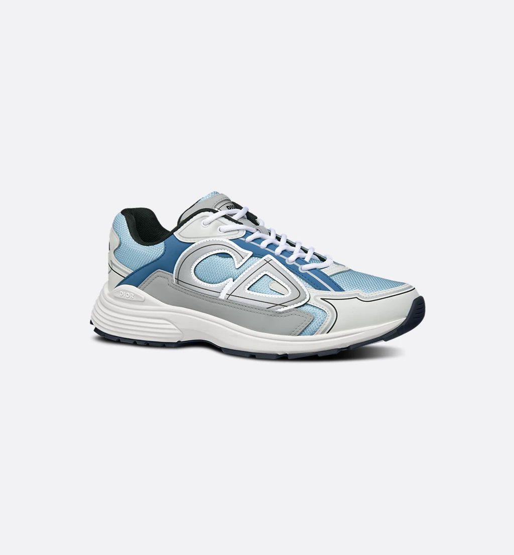 Dior Sneaker B30 Countdown Light blue mesh and blue, grey, and white technical fabric