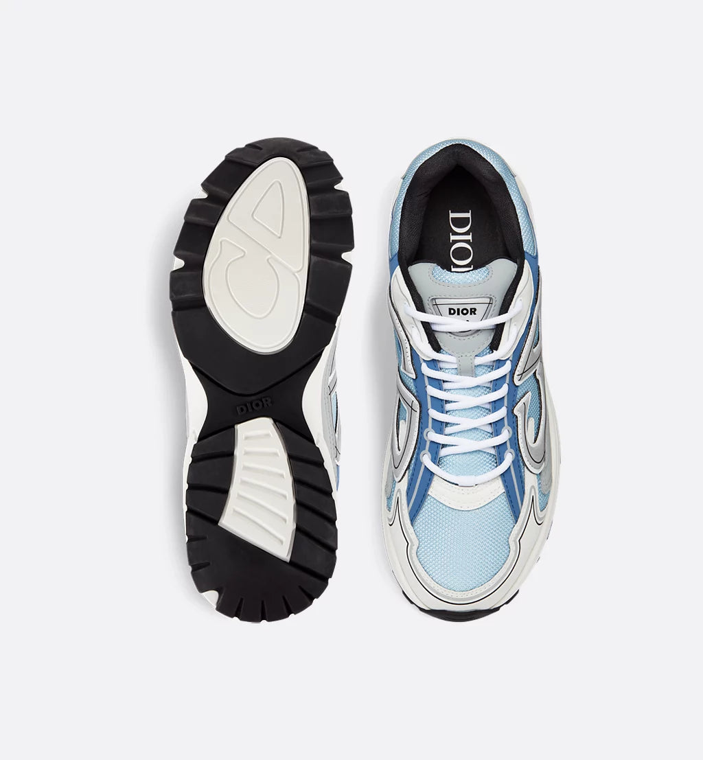 Dior Sneaker B30 Countdown Light blue mesh and blue, grey, and white technical fabric