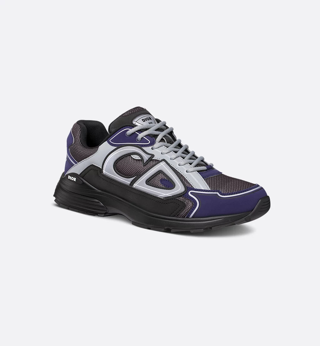 Dior Sneaker B30 Countdown Anthracite grey mesh with black, blue, and Dior grey technical fabric