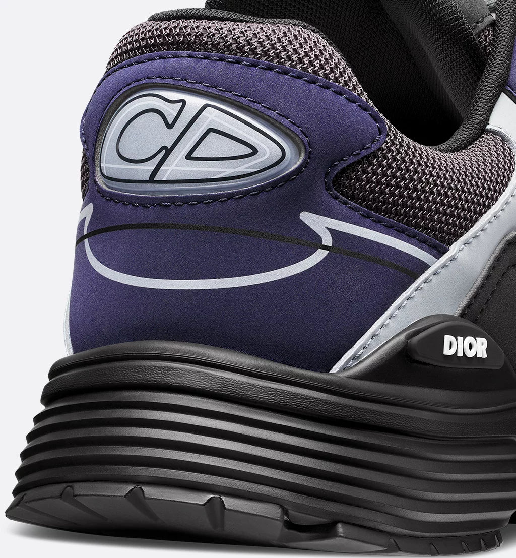 Dior Sneaker B30 Countdown Anthracite grey mesh with black, blue, and Dior grey technical fabric