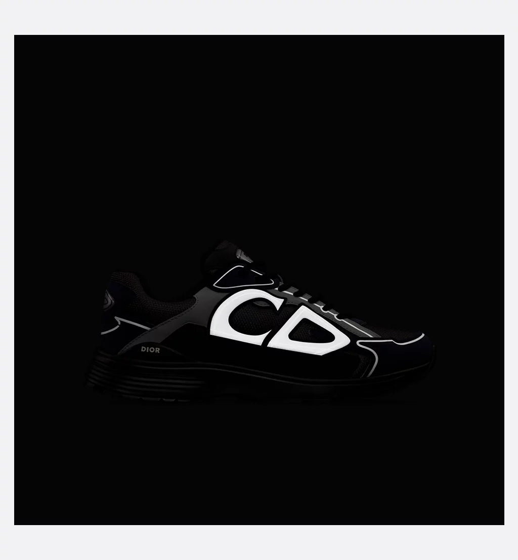 Dior Sneaker B30 Countdown Anthracite grey mesh with black, blue, and Dior grey technical fabric