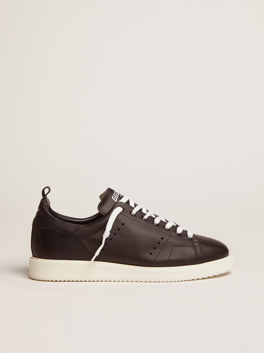 Golden Goose Starter in brown leather with star printed on the heel