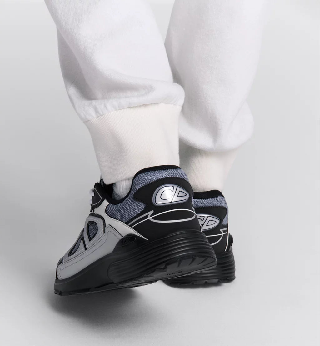 Dior Sneaker B30 Countdown Blue mesh with grey, white, and black technical fabric