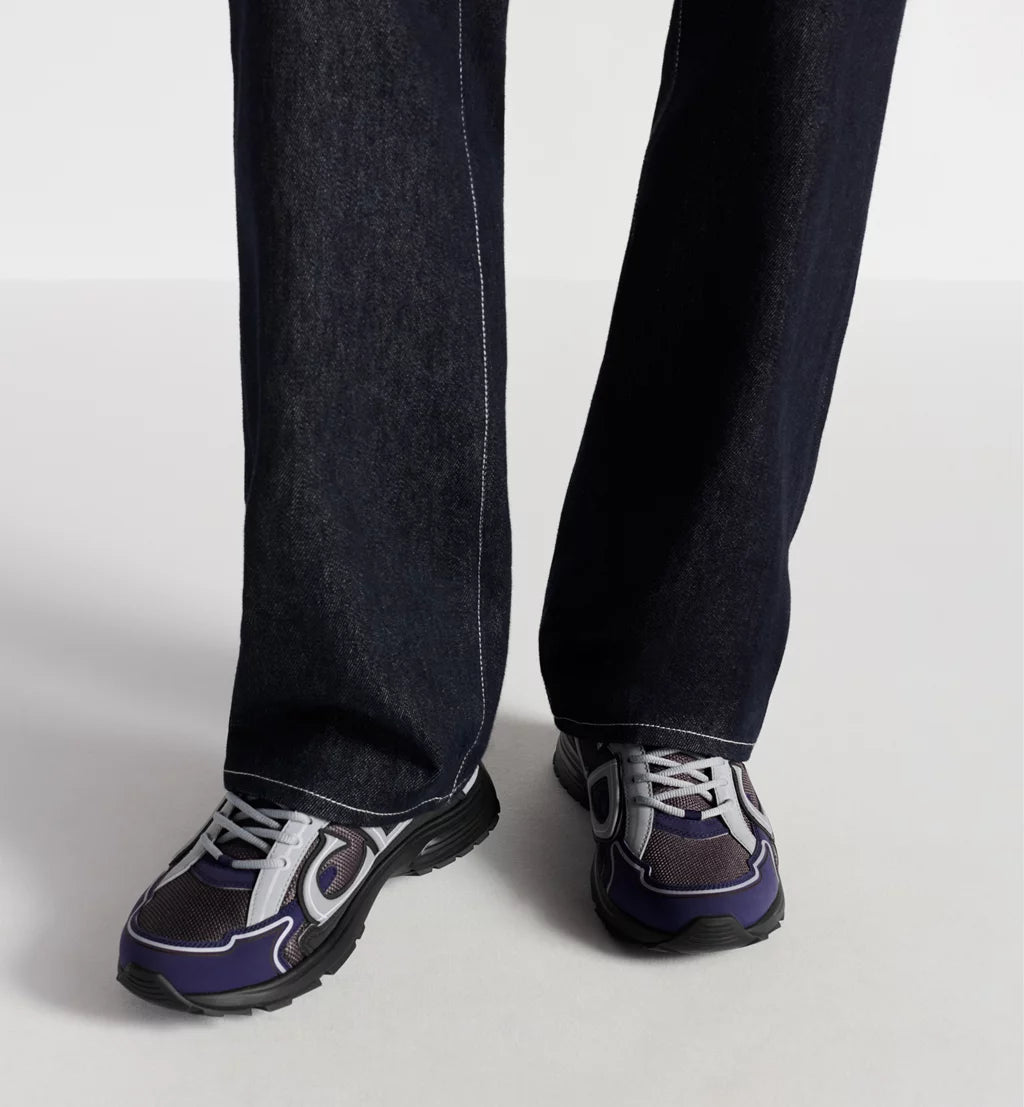 Dior Sneaker B30 Countdown Anthracite grey mesh with black, blue, and Dior grey technical fabric
