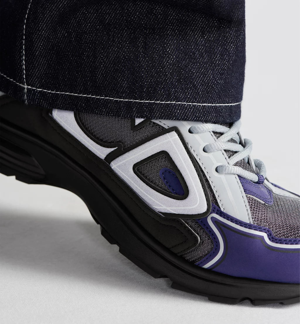 Dior Sneaker B30 Countdown Anthracite grey mesh with black, blue, and Dior grey technical fabric